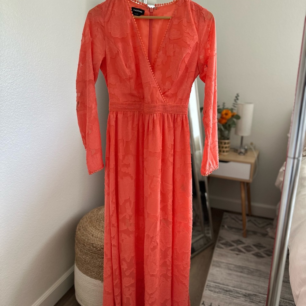 Bebe Coral Maxi Dress